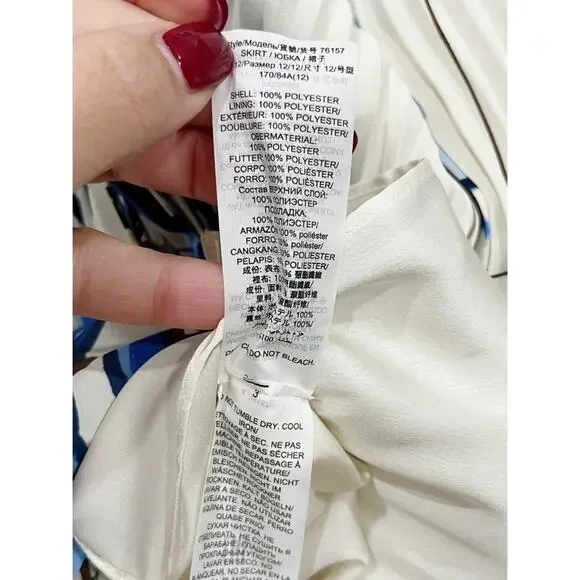 TORY BURCH White Pleated Skirt Sunburst Floral Handkerchief Hem - Picture 15 of 15